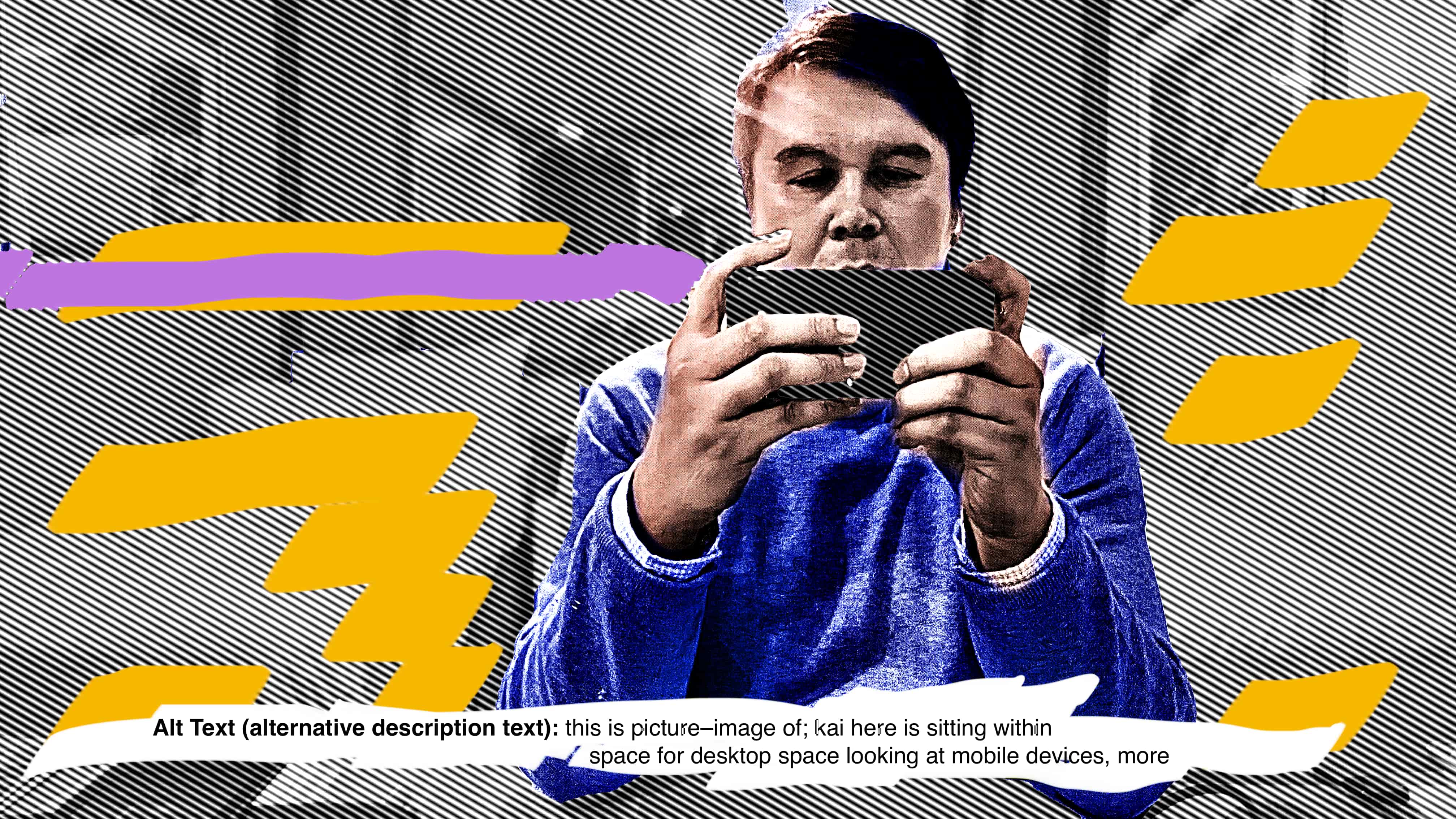 picture-image of; kai here is 
     sitting within space for desktop space 
     looking at mobile devices, more